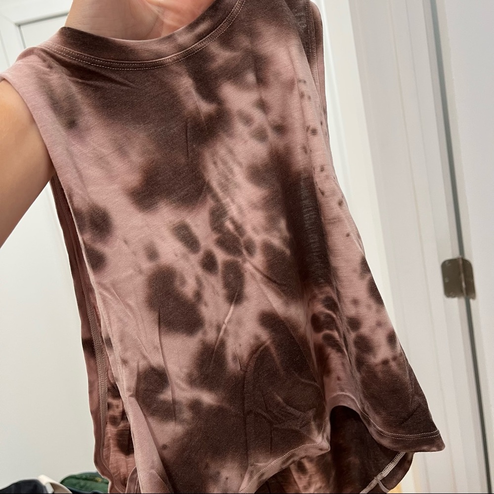 lululemon Tie Dye Cropped Cotton Tank - Brown - size 4